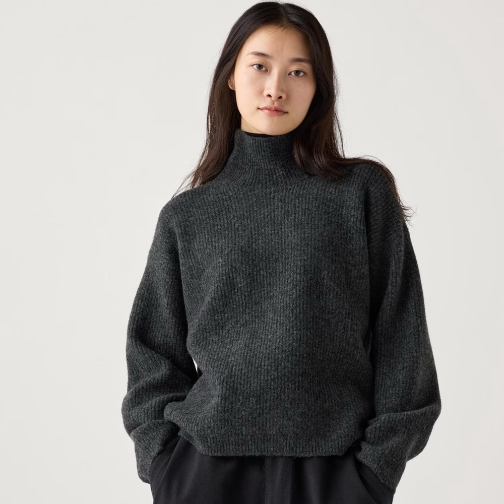 Uniqlo Charcoal Turtleneck Sweater